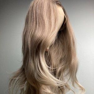 Ash Brown Wigs,Ombre Blonde Wig